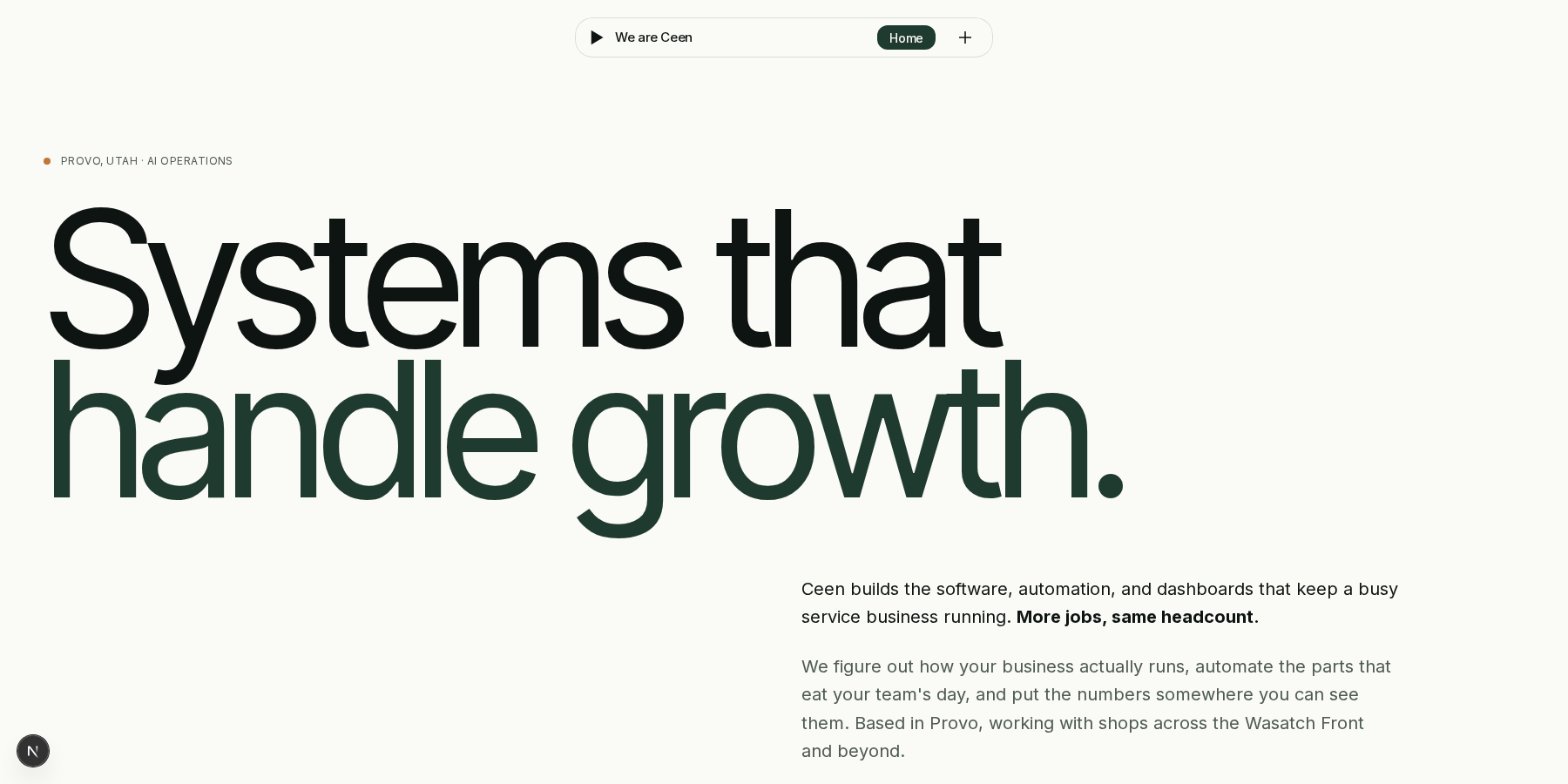 Ceen website preview desktop view